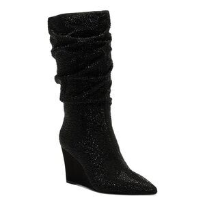 INC Womens Black Arch Support Florelle Pointed Toe Wedge Slouch Boot 6.5 M